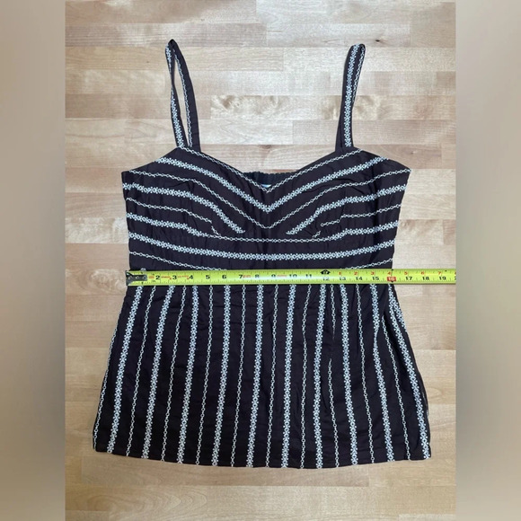 LOFT Women’s Cami Tank Brown Embroidered Sweetheart Size 12 Empire Waist EUC - Picture 12 of 15